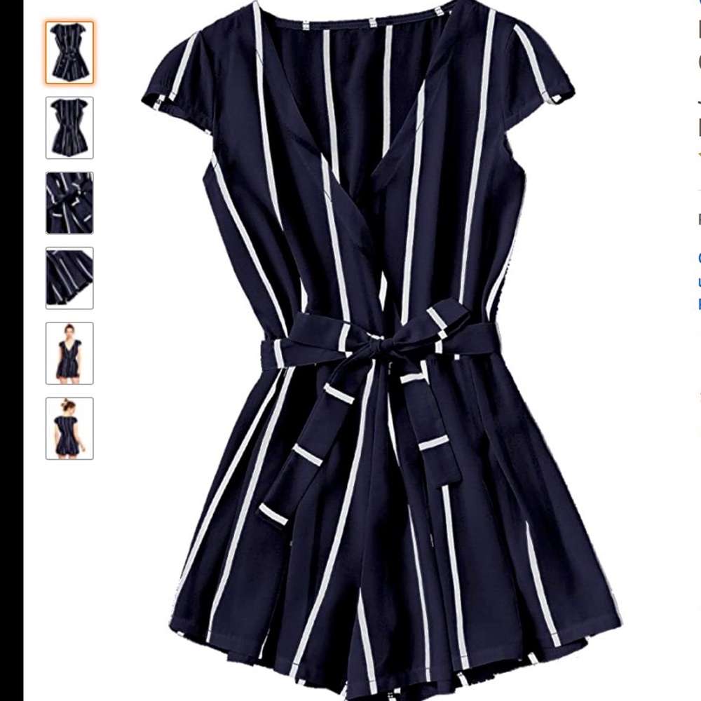Romwe Striped Romper